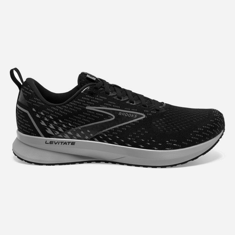 Tenis Brooks Levitate 5 - Zapatillas Para Correr En Asfalto Hombre - Negras / Gris (MZOT-72546)